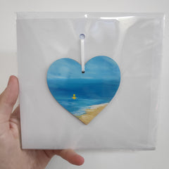 Hand painted heart keepsake card