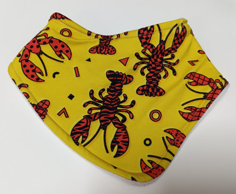 Bandana style bib - lobster print