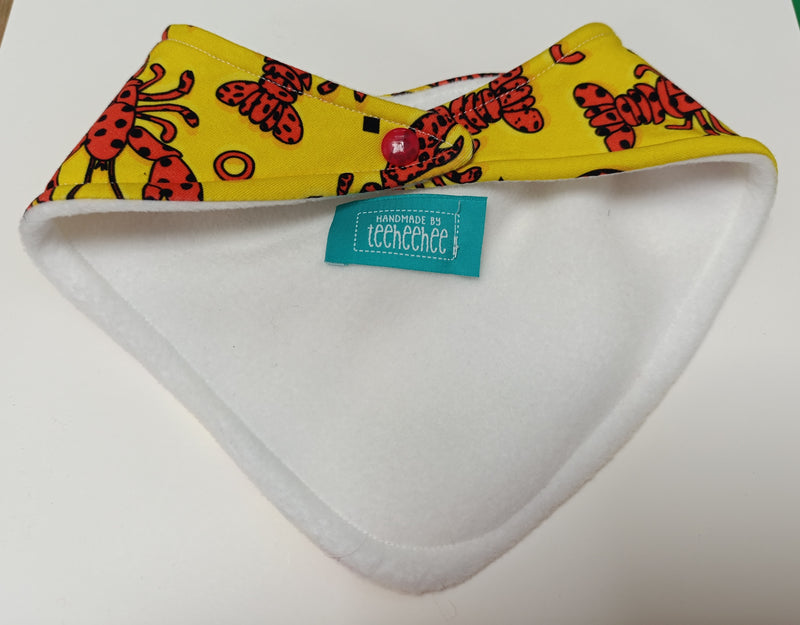 Bandana style bib - lobster print