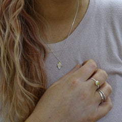 Sterling Silver & 22kt gold Luna Lotus pendant