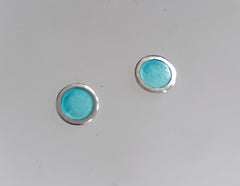 Sterling silver & enamel colourful studs - turquoise