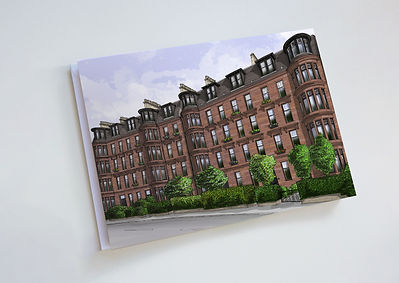 Glasgow Tenements, North Kelvinside greetings card