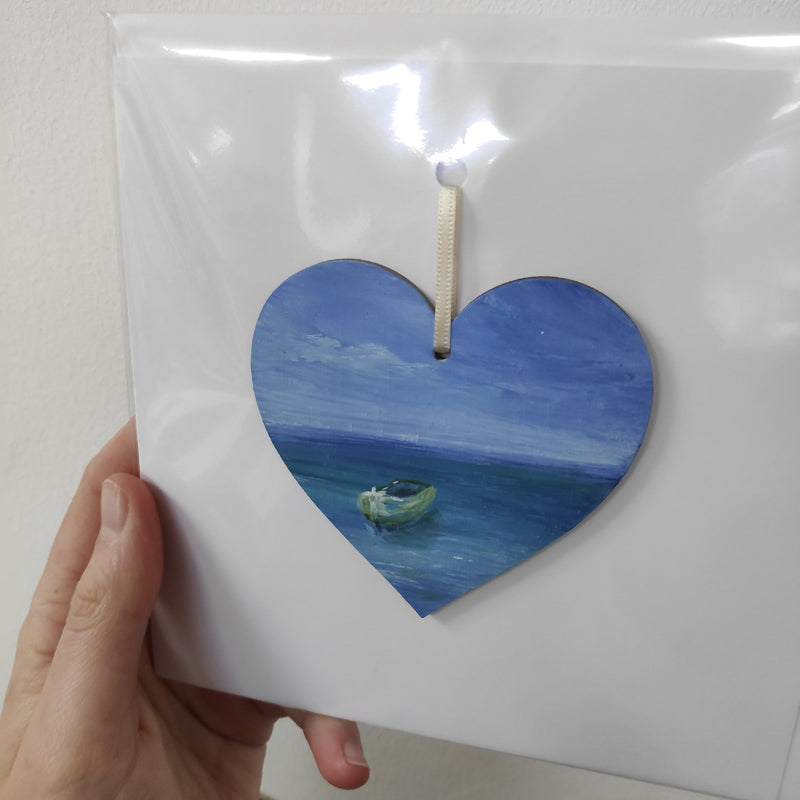 Hand painted heart keepsake card