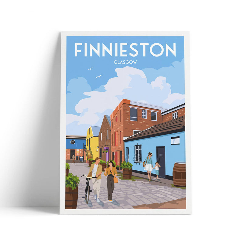 Glasgow Finnieston hidden lane A4 travel poster print