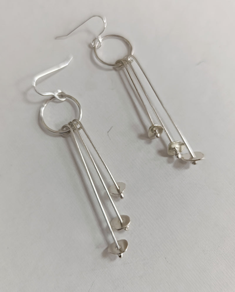 Sterling silver 'lily pad' dangle earrings