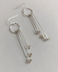 Sterling silver 'lily pad' dangle earrings