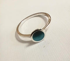 Sterling silver & enamel stacking rings - different colours available