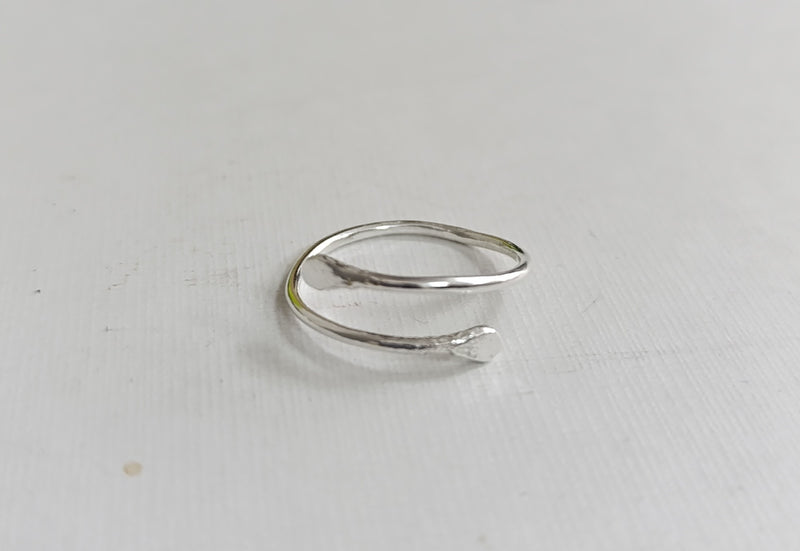 Sterling silver simple snake wrap ring