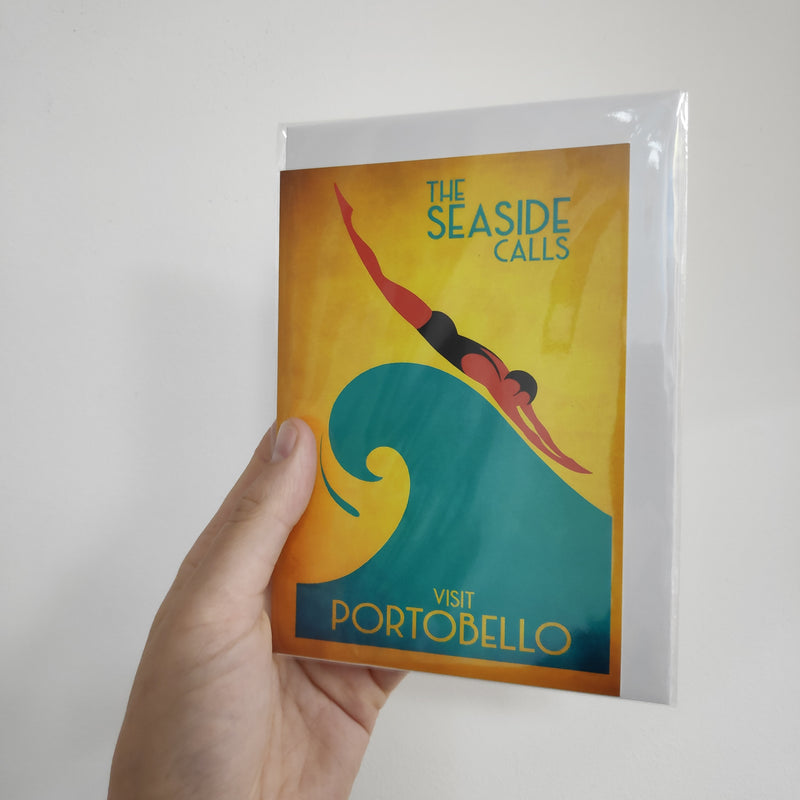 Portobello vintage seaside travel card
