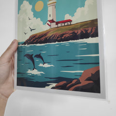 Orkney Cantick Head Lighthouse A4 travel poster print