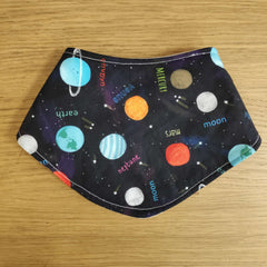 Bandana style bib - planets print