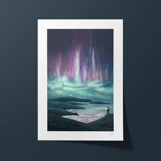 Aurora Coast A4 print
