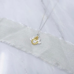 Sterling Silver & 22kt gold Lotus Moon pendant