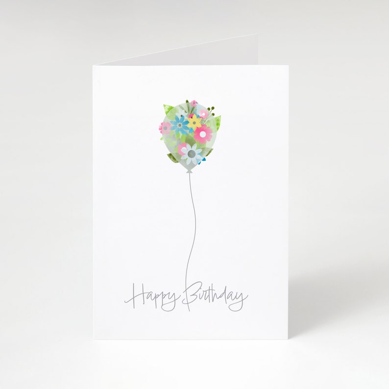 Happy birthday Flower Balloon card