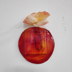 Fused glass flower pocket vase - for fresh or dried
