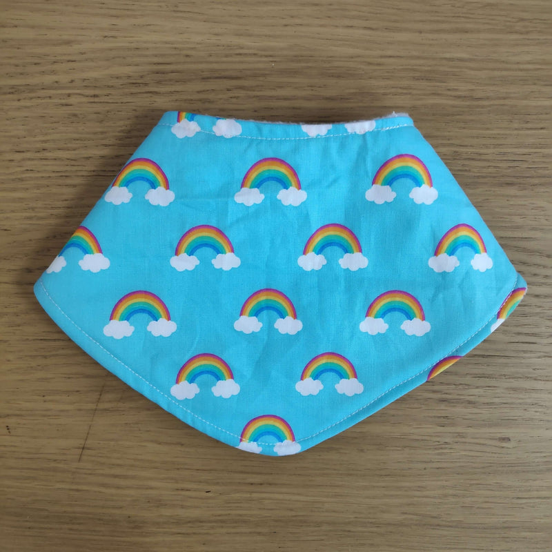 Bandana style bib - rainbows print