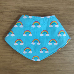 Bandana style bib - rainbows print