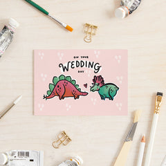 Dinosaur wedding day card