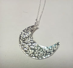 Sterling silver crescent moon pendant