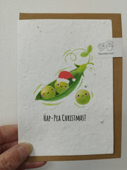 Plantable Christmas card - Hap-pea Christmas!