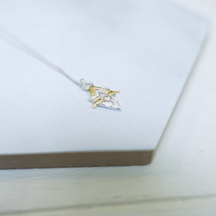 Sterling Silver & 22kt gold Luna Lotus pendant