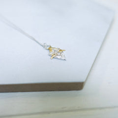 Sterling Silver & 22kt gold Luna Lotus pendant