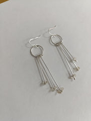 Sterling silver 'lily pad' dangle earrings
