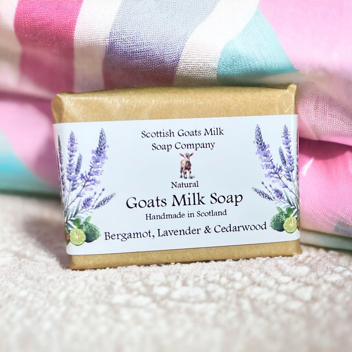 Handmade goats milk soap - bergamot, lavender & cedarwood