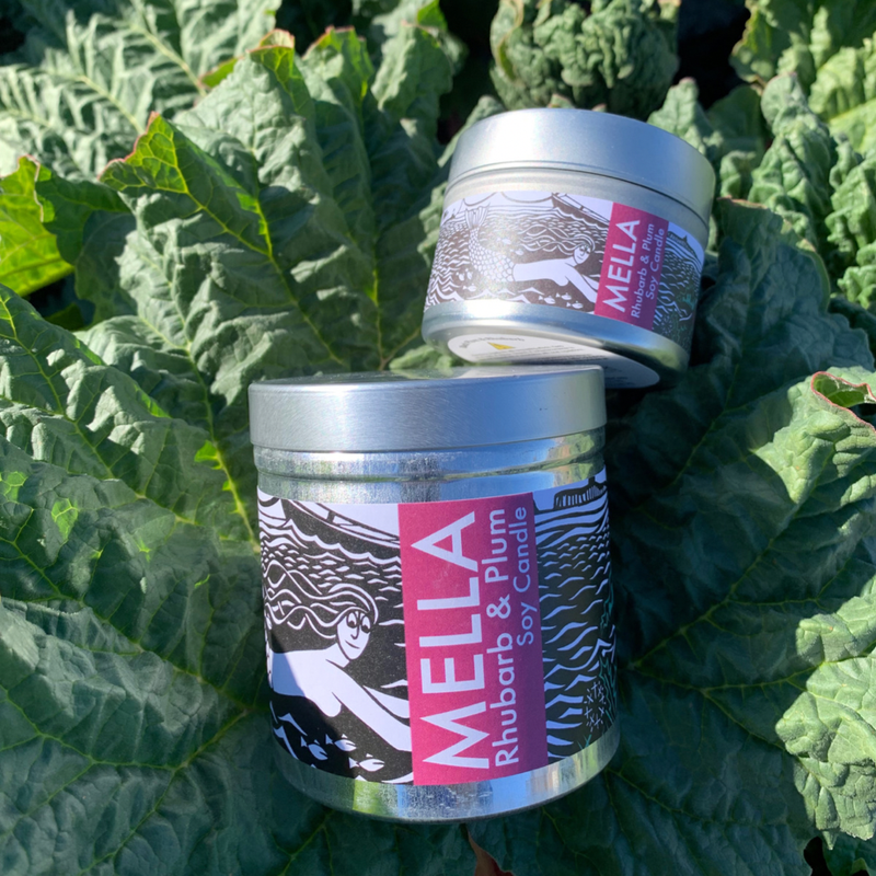 Mella Soy Candle - Rhubarb and Plum (available in two sizes)