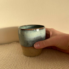 Blue speckled dimple tumbler