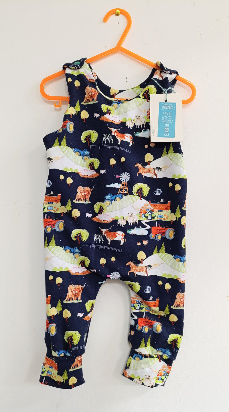 Romper suit - farmyard & cows (12-18 months)