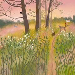 'Morning Glow' dog walking print
