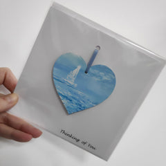 Thinking of you hand painted heart keepsake card