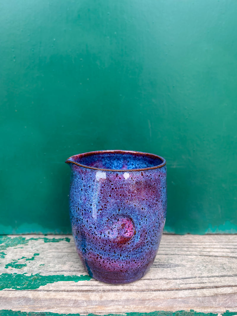 Hand thrown dimple jug - Sunset glaze