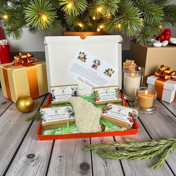 Goats Milk Soap Christmas 4 Bar Gift Set - different scents available
