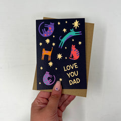 Love you dad cats card