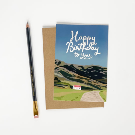 Happy birthday to you bothy & mountains card