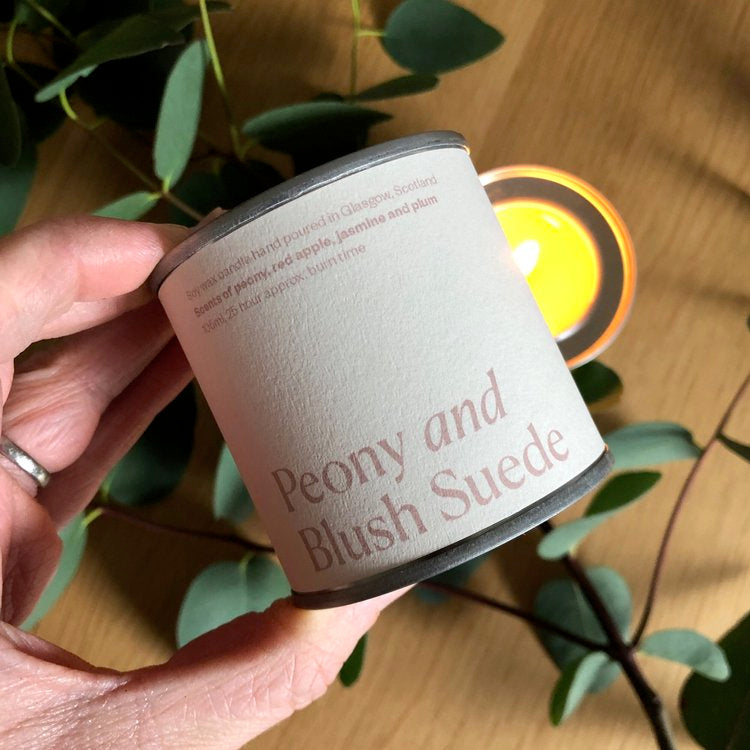 Peony and Blush Suede soy candle