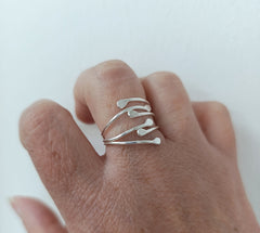 Sterling Silver 'roots' wrap ring