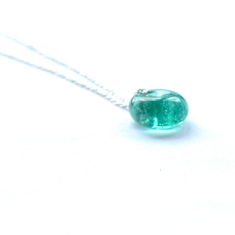 Aqua green glass whisky bottle pendant