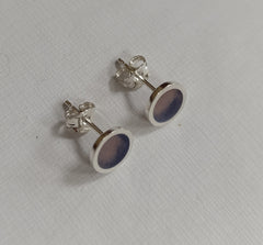 Sterling silver & enamel colourful studs - purples