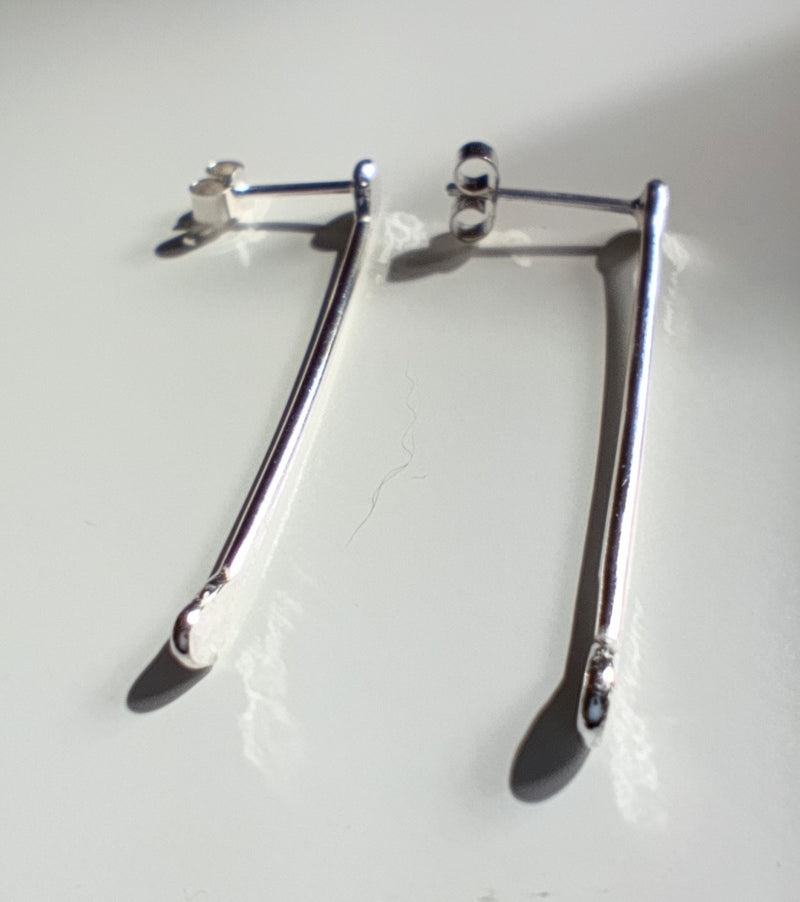 Sterling Silver roots drop stud earrings