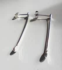 Sterling Silver roots drop stud earrings