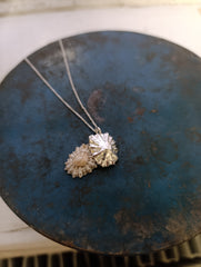 Sterling silver sand cast limpet shell necklace