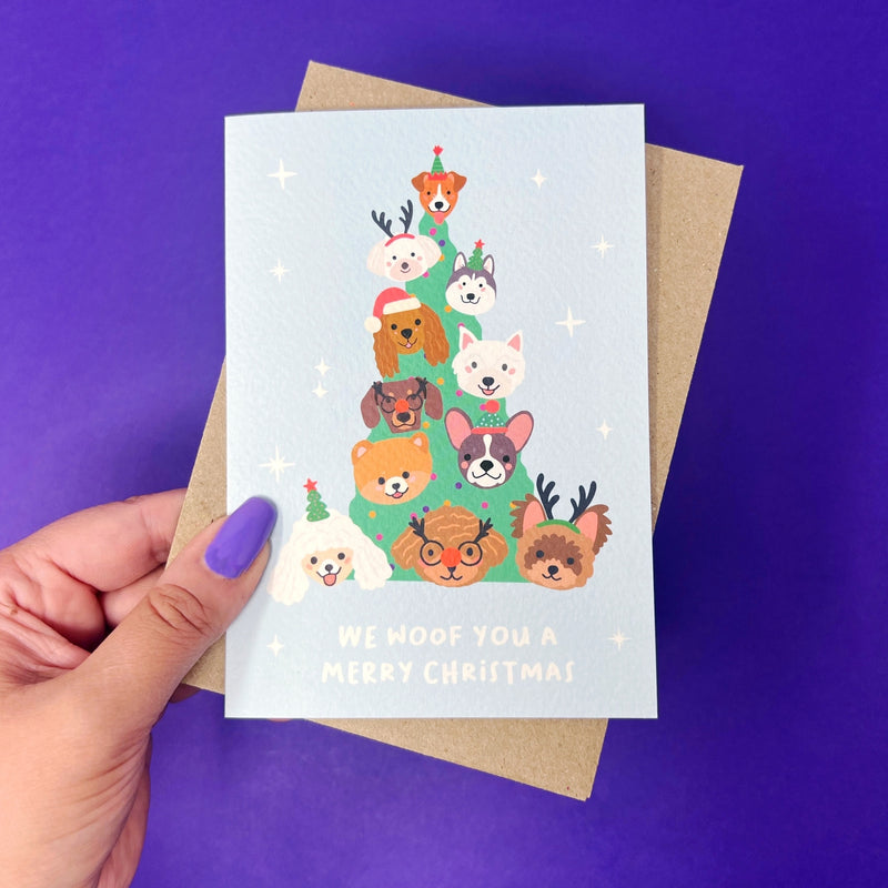 We Woof you a Merry Christmas dogs card