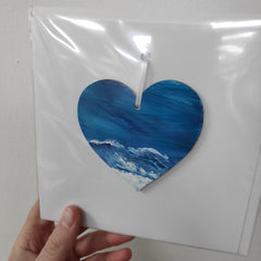 Hand painted heart keepsake card