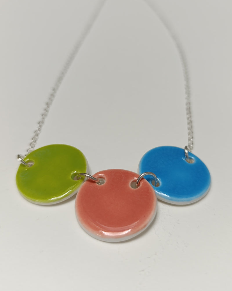 Ceramic colourful circle pendant