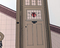 Tenement Door in Pink A4 print