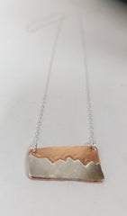 Sterling Silver & copper mountain range pendant