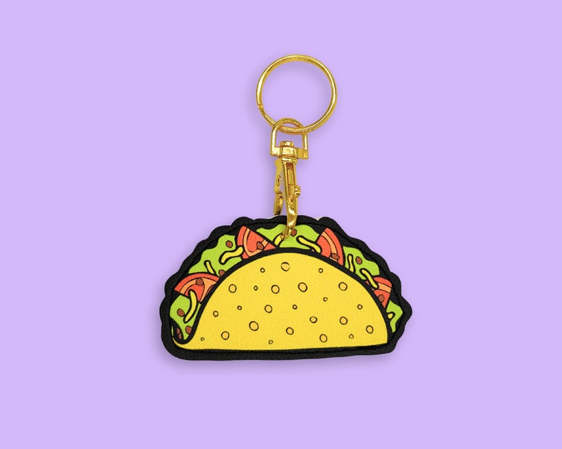 Taco faux leather keyring